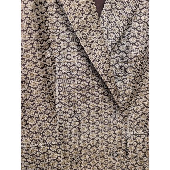 WAYF Finn Metallic Daisy Double Breasted Blazer Beige Brown Work Career Business - Picture 4 of 6